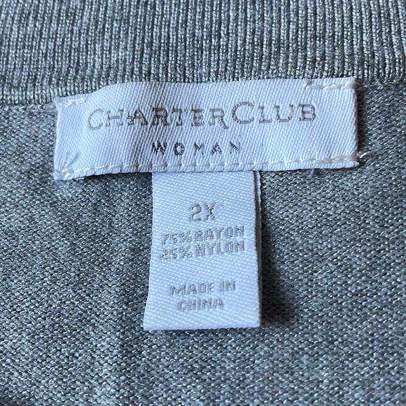 Charter Club Gray Sweater.   Size 2X - Picture 6 of 8